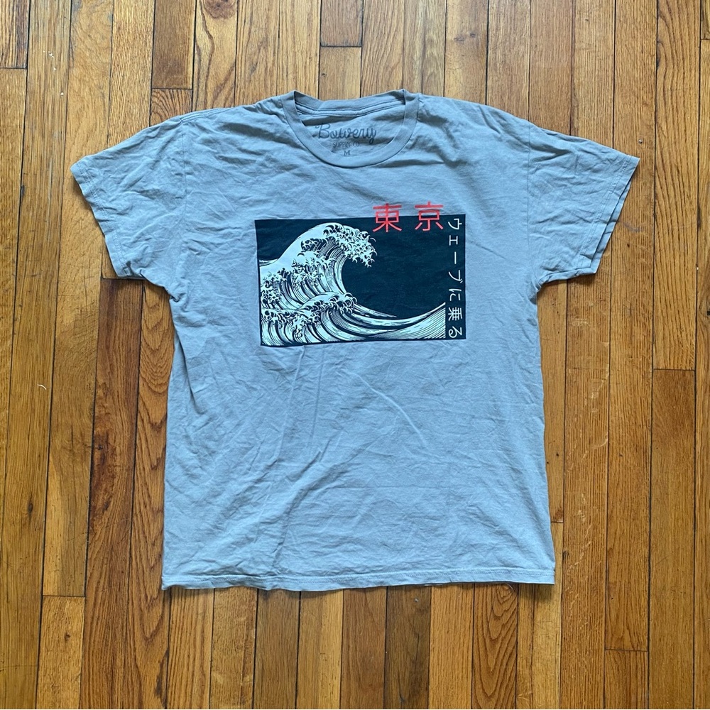 The Great Wave off Kanagawa T Shirt by Bowery Supply Co Japanese Hokusai Size M